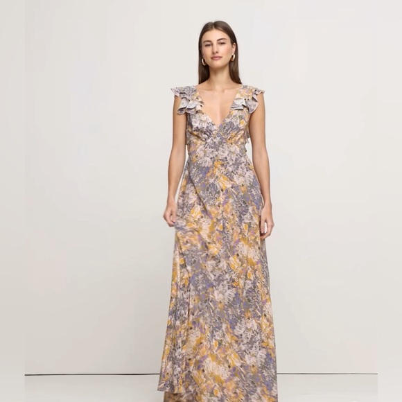 MATTE SILK OPEN-BACK MAXI DRESS - Picture 2 of 6